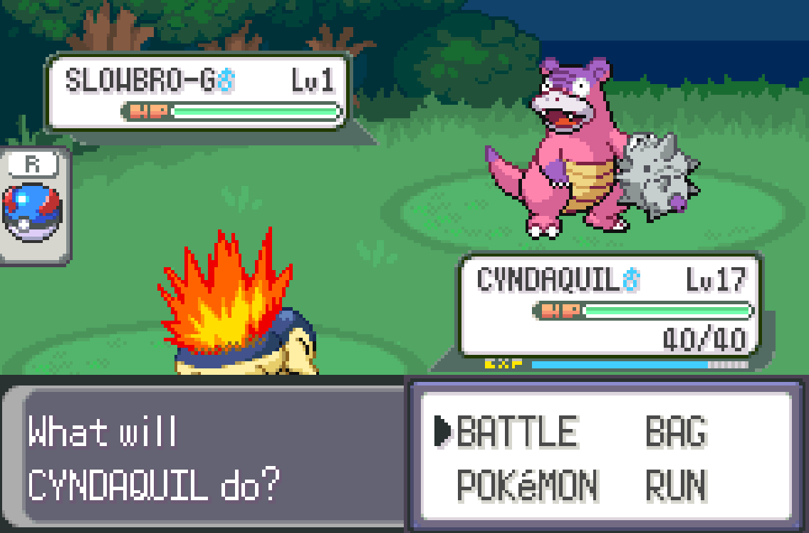 Wild Galarian Slowbro (SLOWBRO-G) encounter triggered by the NEXT WILD menu